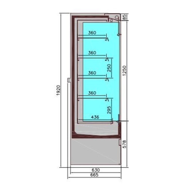 Combisteel Jamie 1.9 Wall Mounted Refrigerated Multideck Display - 1935mm Wide