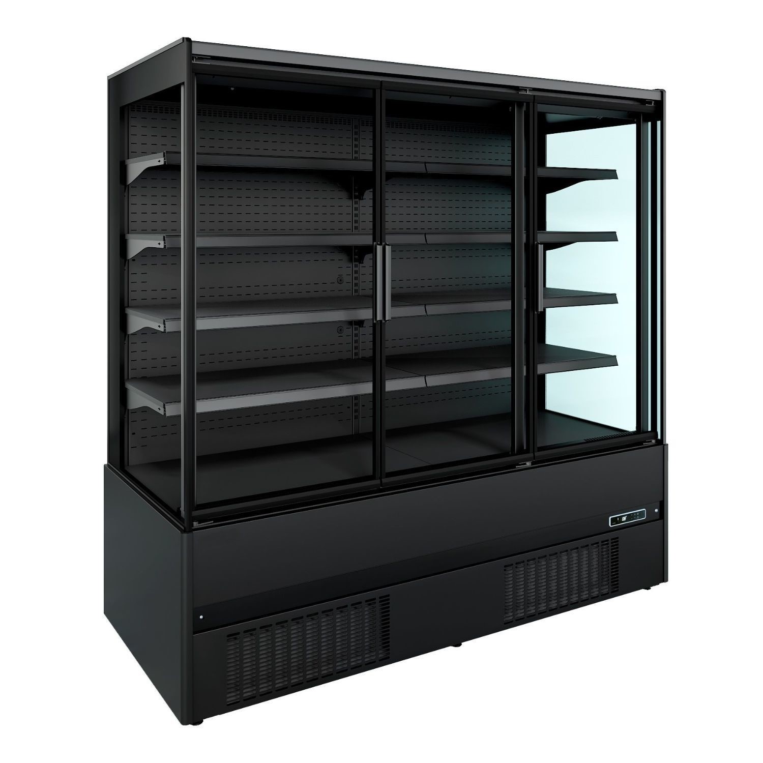 Commercial 3 Door Wall Mounted Multideck Display Fridge 1935mm Wide