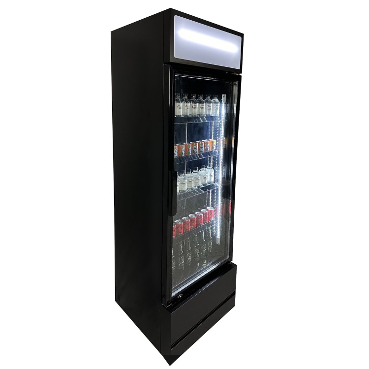 Combisteel Upright Display Fridge - 360 Ltr Black