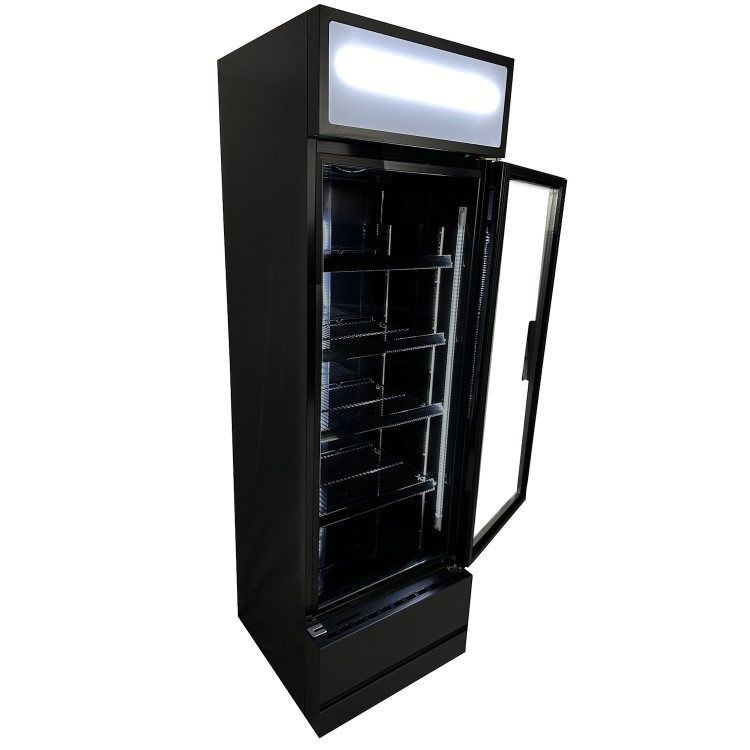 Combisteel Upright Display Fridge - 360 Ltr Black