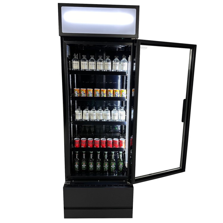 Combisteel Upright Display Fridge - 360 Ltr Black