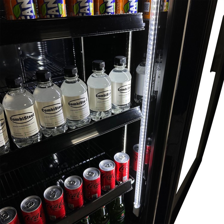 Combisteel Upright Display Fridge - 360 Ltr Black