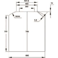 Baumatic BSC7SS 70cm Curved Splashback