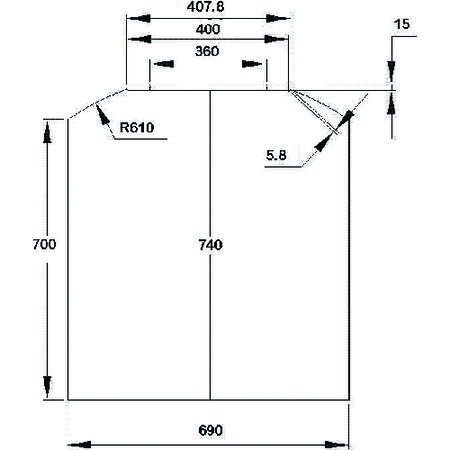 Baumatic BSC7SS 70cm Curved Splashback