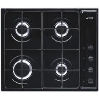 GRADE A2 - Minor Cosmetic Damage - Smeg SE64SNE3 Cucina 60cm Gas Hob with Safety Valves in Black