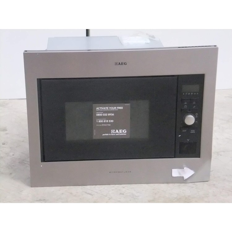 GRADE A3 - Moderate Cosmetic Damage - AEG MCD2664E-M 26 L Built-in Microwave Oven with Grill