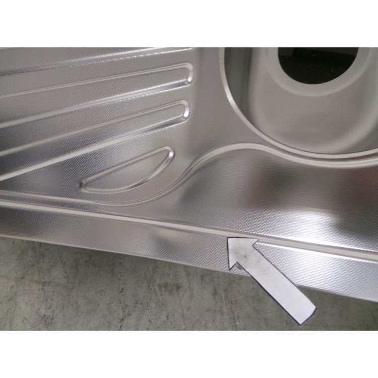 GRADE A5 - Smeg 1.5 Bowl Single Drainer Inset Sink with Antiscratch Finish - Left Hand Drainer