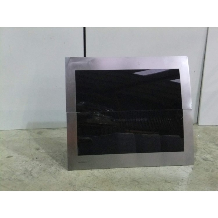 GRADE A3 - Moderate Cosmetic Damage - Rangemaster 86910 Galaxy Angled 90cm Chimney Hood - Black Glass