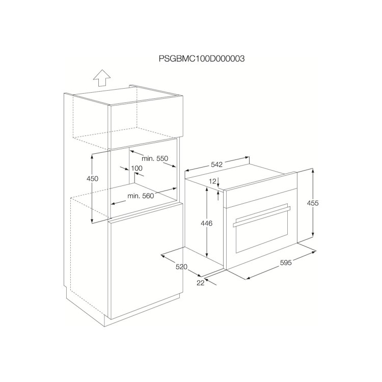 GRADE A2 - Minor Cosmetic Damage - AEG MCC3885E-M 38 Litre Built-in Combi Microwave