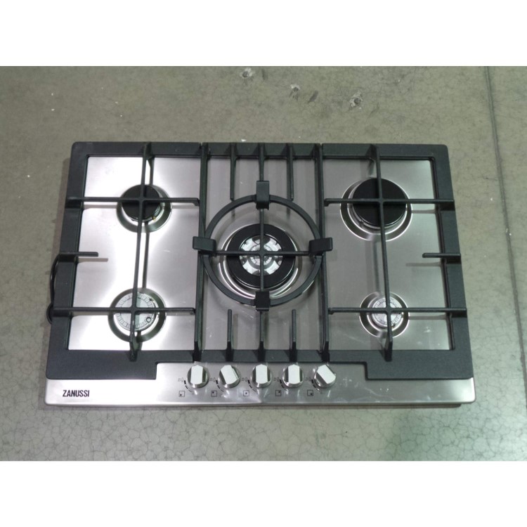 GRADE A3 - Cosmetic Damage - Zanussi ZGG76524XA 74cm Wide Five Burner Gas Hob Stainless Steel