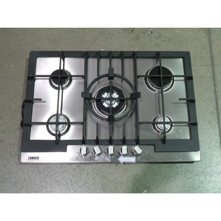 GRADE A3 - Cosmetic Damage - Zanussi ZGG76524XA 74cm Wide Five Burner Gas Hob Stainless Steel