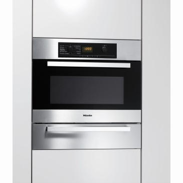 GRADE A2 - Light cosmetic damage - Miele H5040BMCLST 45cm High Combination Microwave Oven