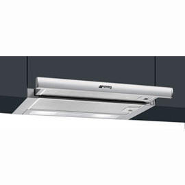 GRADE A2 - Minor Cosmetic Damage - Smeg KSET61 Cucina 60cm Telescopic Hood - Grey With Stainless Steel Effect Front