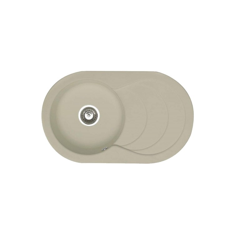 GRADE A2 - Minor Cosmetic Damage - Ex-display - Astracast CC10KMHOMESK Cascade Single Bowl Granite ROK Composite Sink in Pale Cashmere