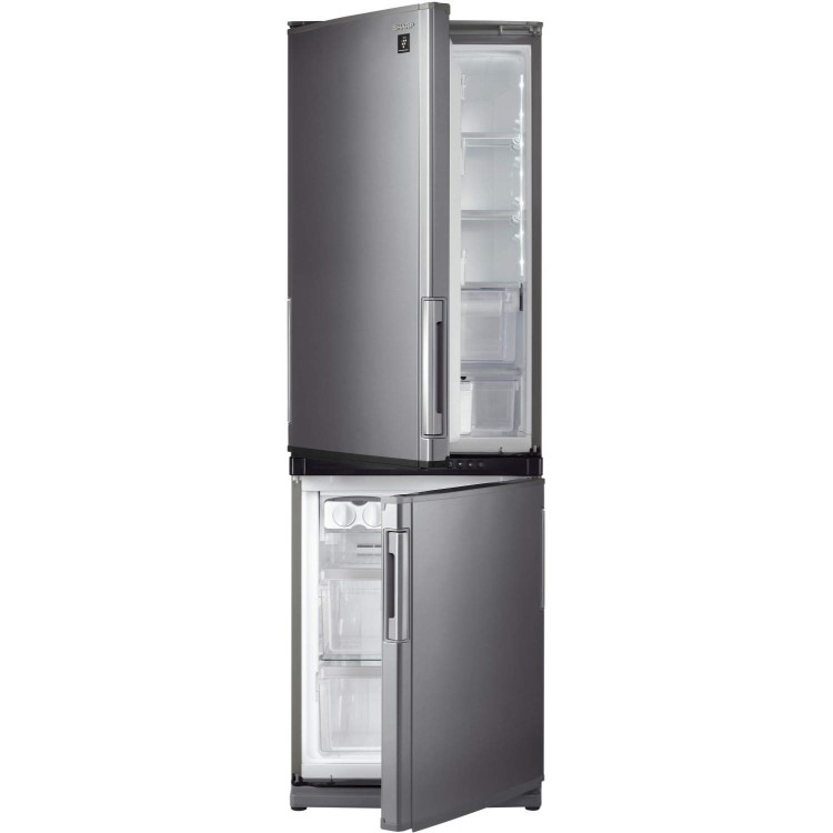 Sharp SJWS363TBK 2m Tall Frost Free Black Freestanding Fridge Freezer With DualSwing Doors