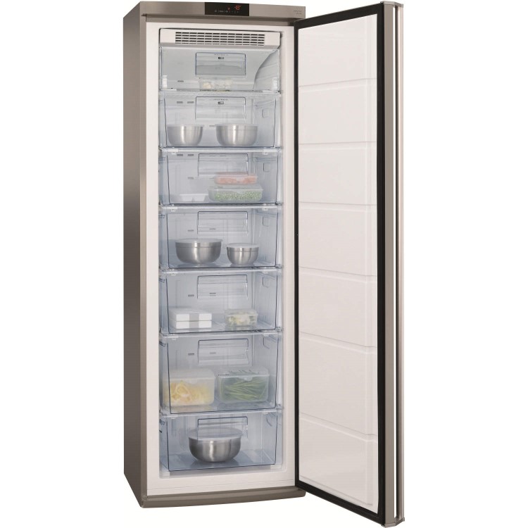 GRADE A3 - AEG A72710GNX0 60cm Wide Frost Free Freestanding Upright Freezer - Stainless Steel