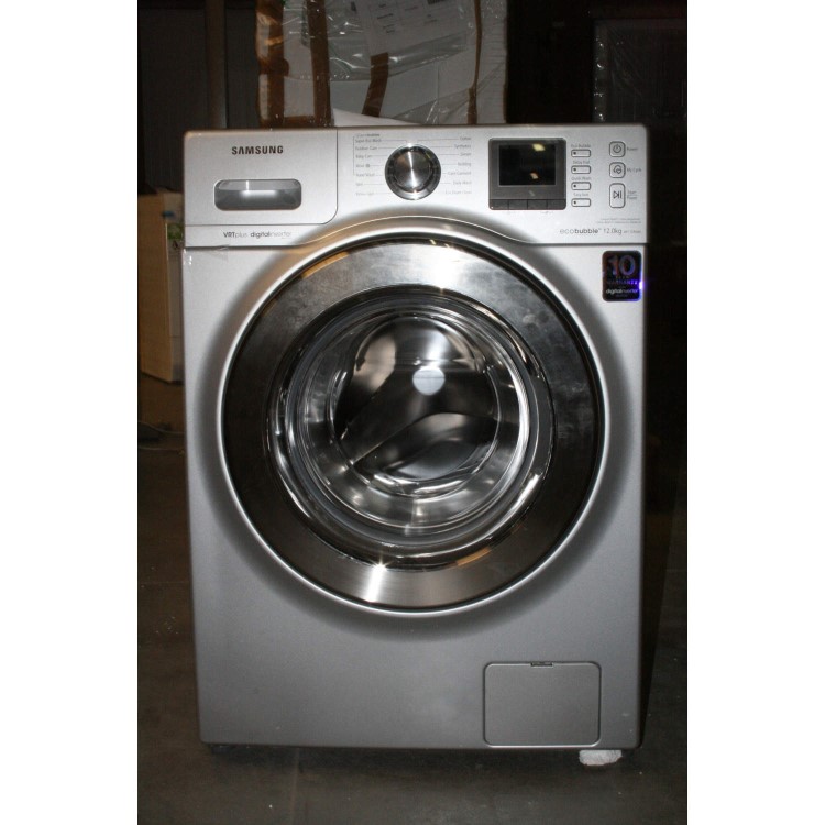 GRADE A2 - Minor Cosmetic Damage - Samsung WF1124XAU EcoBubble VRT Quiet Drive 12kg 1400rpm Silver Freestanding Washing Machine - Silver
