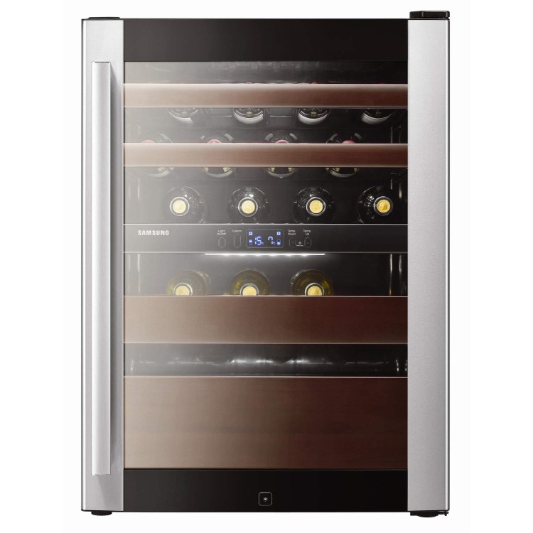 GRADE A2 - Light cosmetic damage - Samsung RW52DASS1 Dual Zone Freestanding Wine Cooler in Black and Stainless Steel