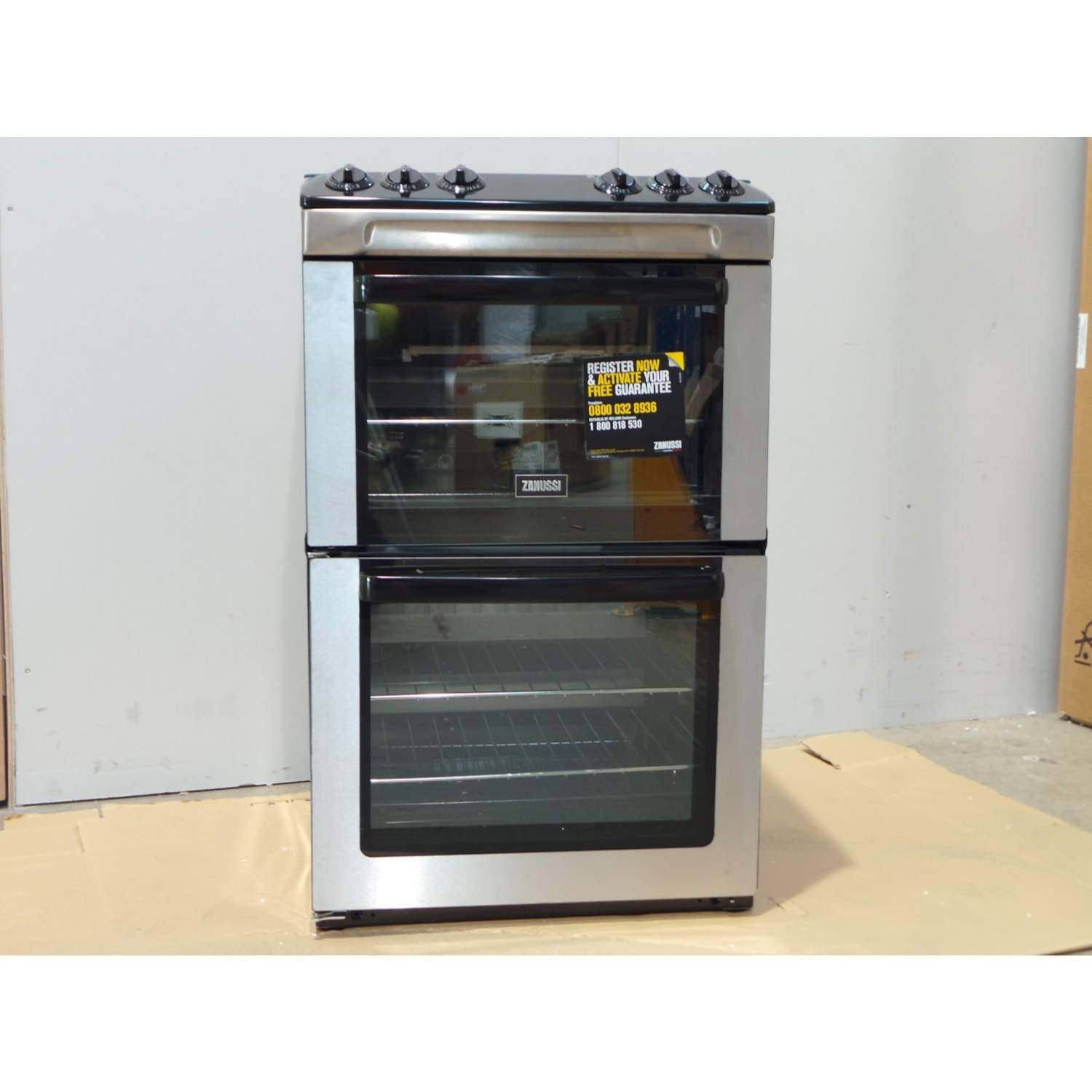 GRADE A3 Moderate Cosmetic Damage Zanussi ZCG55QGX Double Oven 55cm