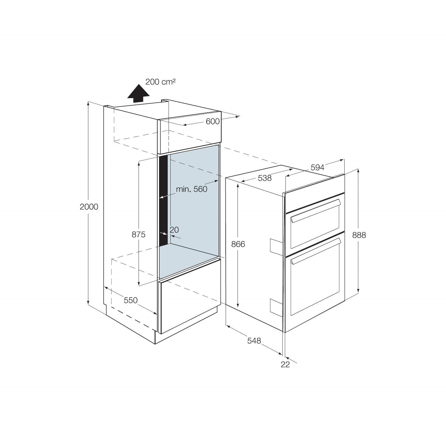 AEG DC4003020M Multifunction Electric Built In Double Oven in Stainless
