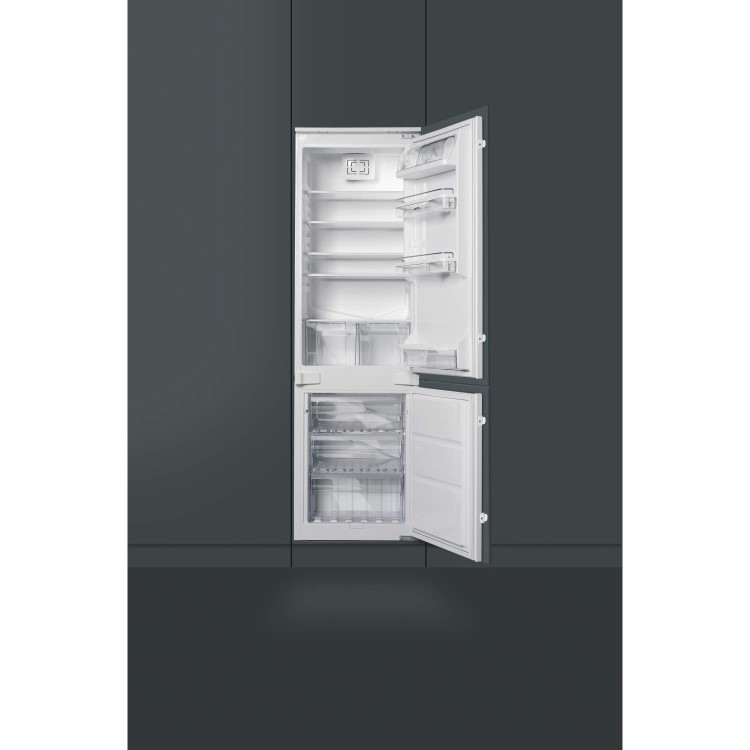 GRADE A2 - Smeg UKC7280FP 70-30 Sliding Rail Integrated In-column Fridge Freezer