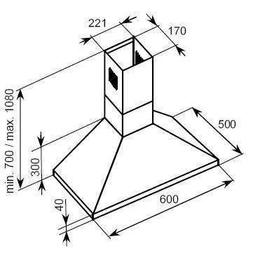 Baumatic F60.2SS 60cm Chimney Cooker Hood Stainless Steel