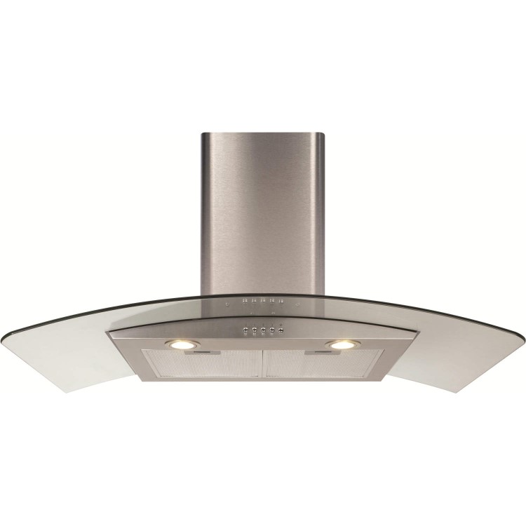 CDA 90cm Gas Range Cooker With Free Curved Glass Chimney Hood - Stainless Steel