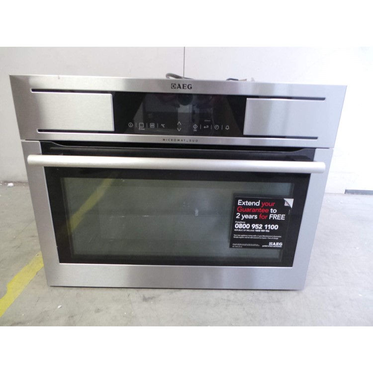 GRADE A2 - Light cosmetic damage - AEG KR8403001M Touch Control Compact Height Built-in Microwave Oven Wth Grill - Antifingerprint Stainless Steel
