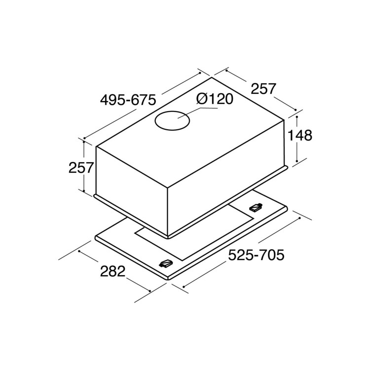 GRADE A3 - Heavy cosmetic damage - GRADE A2 - Light cosmetic damage - CDA CCA5SI 525mm wide Canopy Cooker Hood Silver