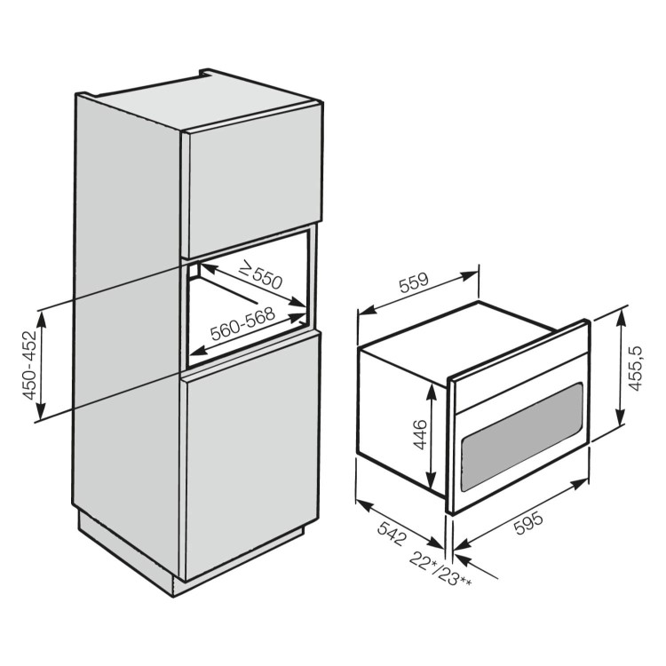 GRADE A2 - Light cosmetic damage - Miele H6100BMclst EasyControl 1000W Multifunction Built-in Combi Microwave Oven - CleanSteel