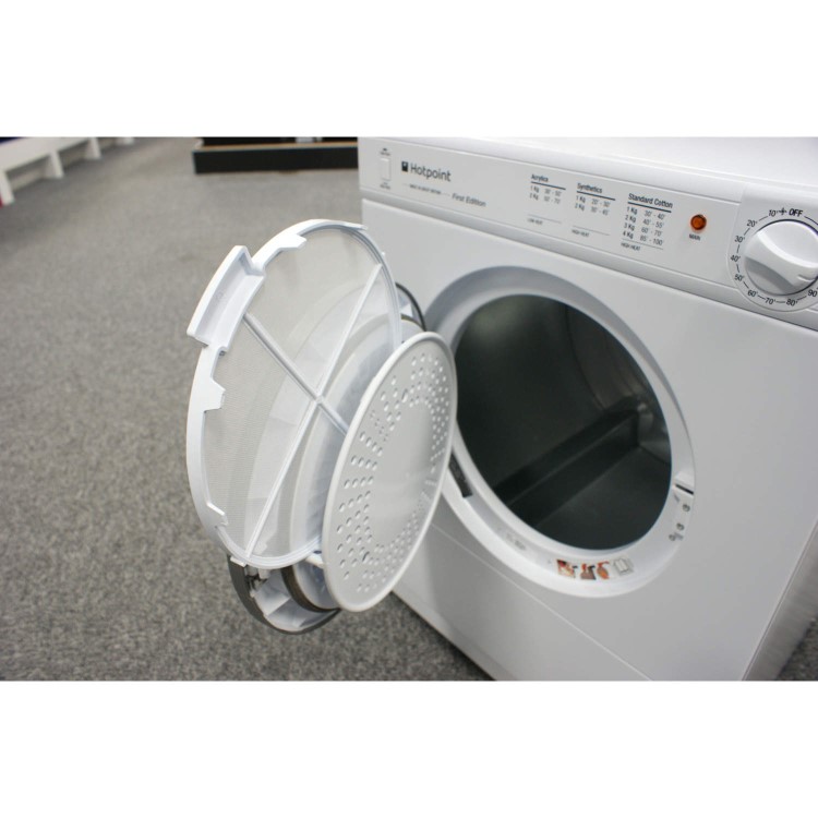 GRADE A1 - As new but box opened - Hotpoint V4D01P 4kg Small Vented Tumble Dryer White