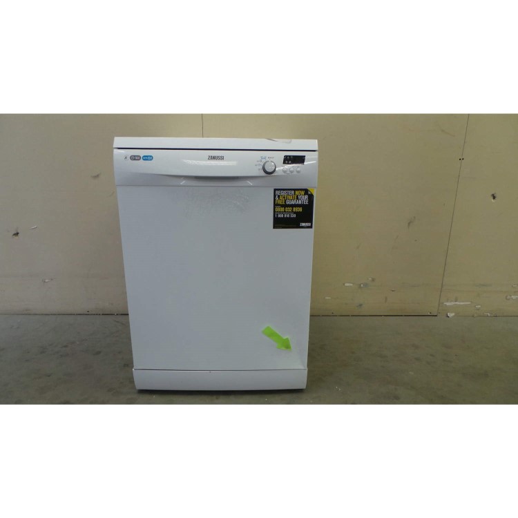 GRADE A3 - Heavy cosmetic damage - Zanussi ZDF14001WA 12 Place Freestanding Dishwasher - White
