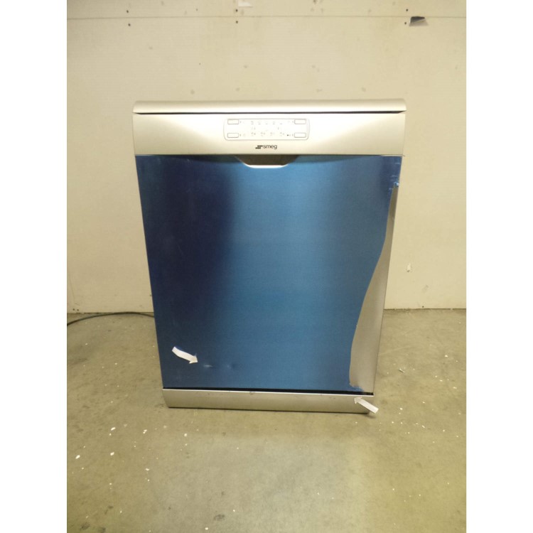 GRADE A3 - Heavy cosmetic damage - Smeg DC122SS-1 Full Size 12 Place Freestanding Dishwasher - Stainless Steel
