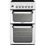 GRADE A2 - Light cosmetic damage - Hotpoint HUE52PS 50cm Wide Double Oven Electric Cooker With Ceramic Hob - White