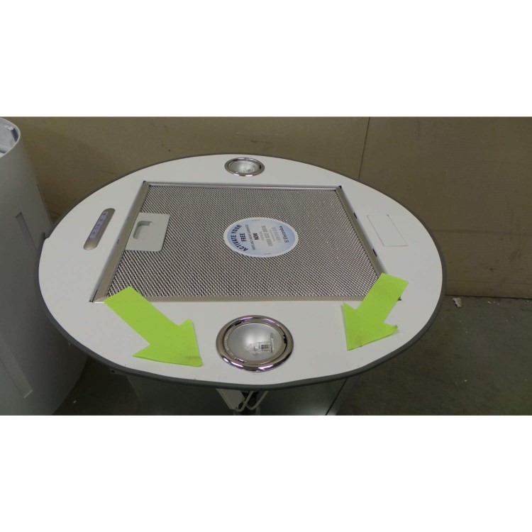 GRADE A3 - Heavy cosmetic damage - Electrolux EFA50700W Stylish Suspended 50cm Island Cooker Hood White