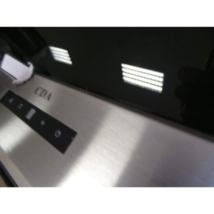 GRADE A2 - Light cosmetic damage - CDA EVG9BL Designer Angled 90cm Chimney Cooker Hood Stainless Steel And Black Glass