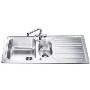 GRADE A2 - Light cosmetic damage - Smeg CUR150 Cucina 1.5 Bowl Reversible Drainer Stainless Steel Sink
