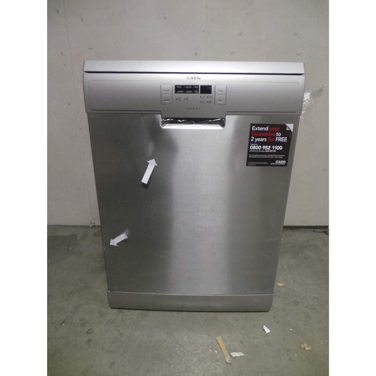 GRADE A3 - Heavy cosmetic damage - AEG F55500M0 Stainless Steel 12 Place Freestanding Dishwasher