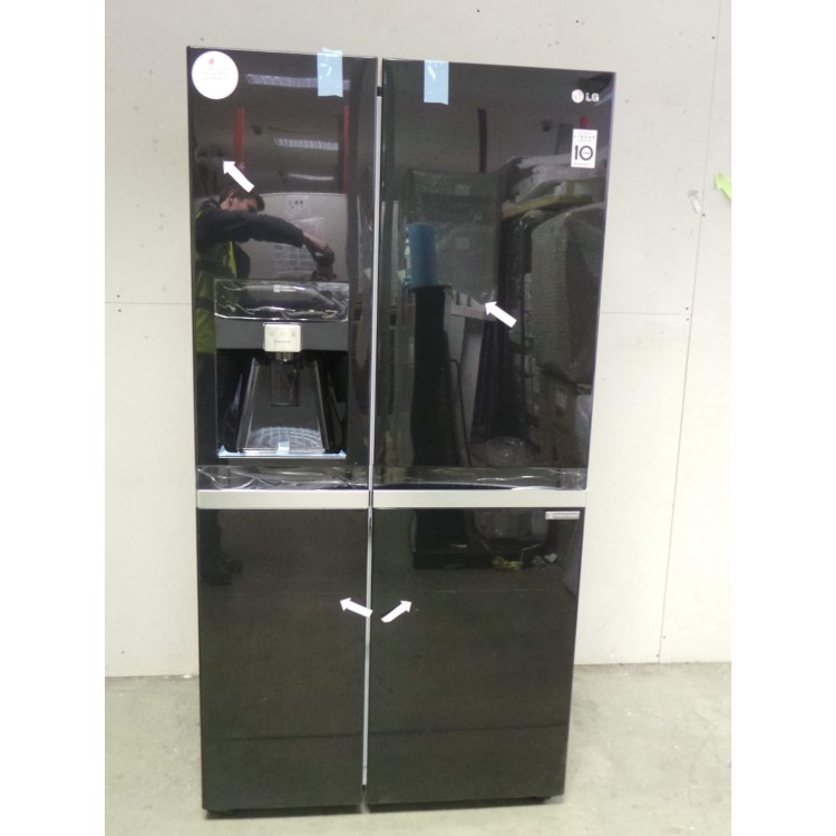 GRADE A3 - Heavy cosmetic damage - LG GSL545WBYV American Fridge Freezer With Non-plumbed Ice And Water Dispenser - Black