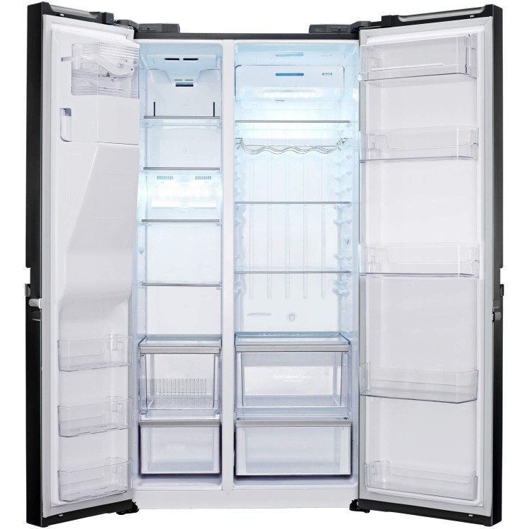 GRADE A3 - Heavy cosmetic damage - LG GSL545WBYV American Fridge Freezer With Non-plumbed Ice And Water Dispenser - Black