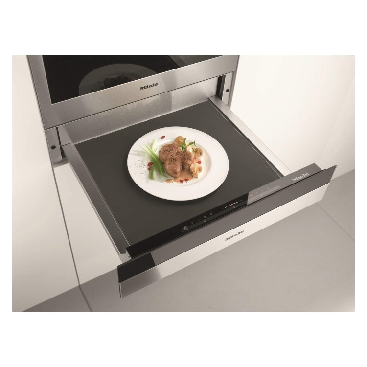 GRADE A1 - As new but box opened - Miele ESW6114clst ESW 6114 Touch Control Push-to-open Food And Crockery Warming Drawer With Slow Cook Function - CleanSteel