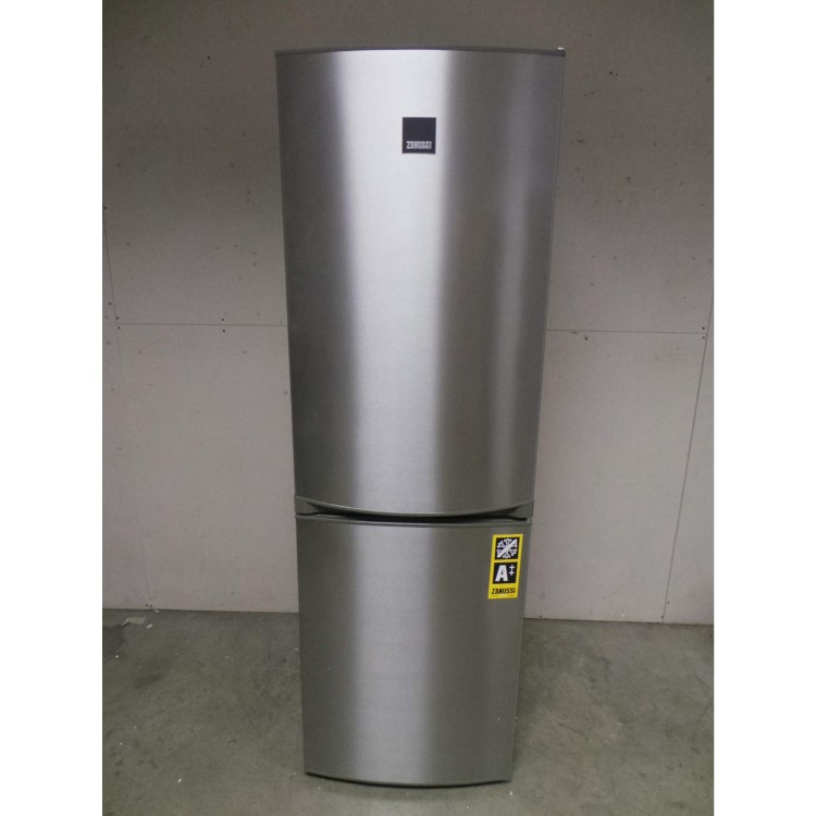 GRADE A2 - Light cosmetic damage - Zanussi ZRB34315XA Frost Free Freestanding Fridge Freezer With SuperFresh Drawer - Grey With Antifingerprint Stainless Steel Door