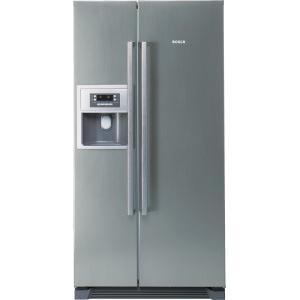 GRADE A3 - Heavy cosmetic damage - Bosch KAN58A45G Side-by-Side American Fridge Freezer With Ice And Water Dispenser Inox-look