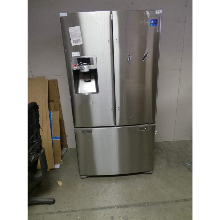 GRADE A3 - Heavy cosmetic damage - Samsung RFG23UERS1 G-series 3-door Large Capacity Freestanding Fridge Freezer - Real Stainless Steel