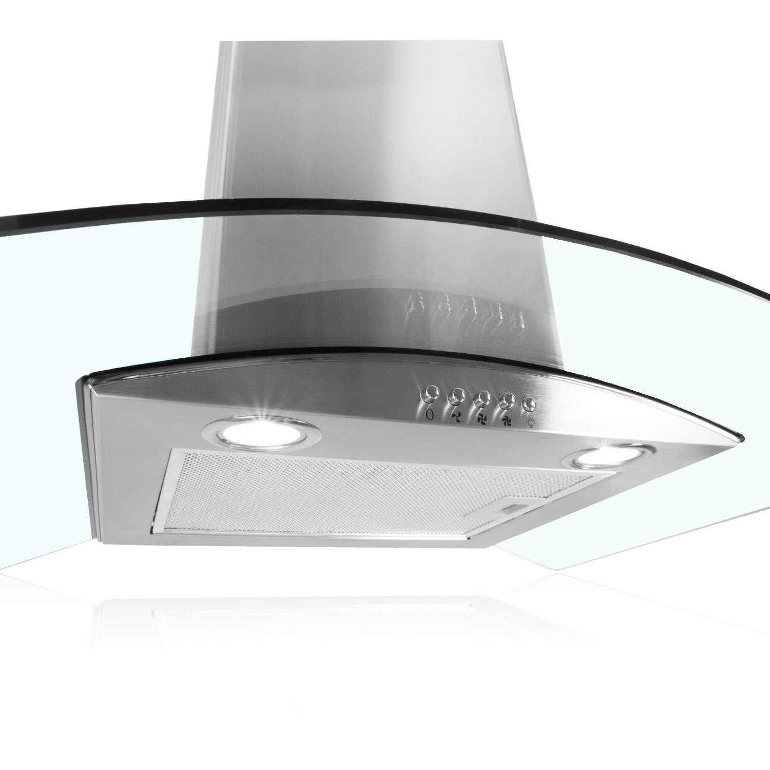 GRADE A2 Light cosmetic damage ElectriQ 60cm Curved Clear Glass