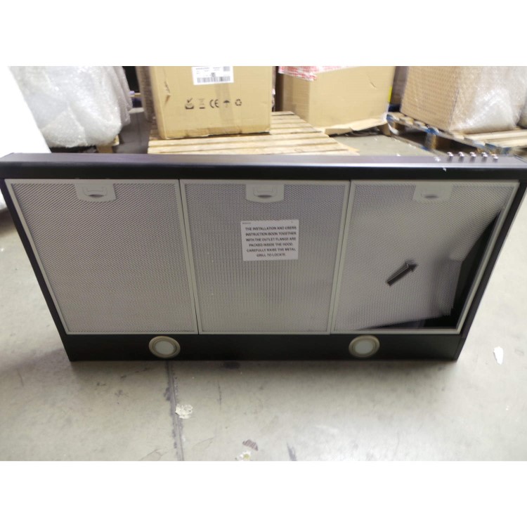 GRADE A2 - Light cosmetic damage - Belling 90 Chim MK2 90cm Chimney Cooker Hood Black