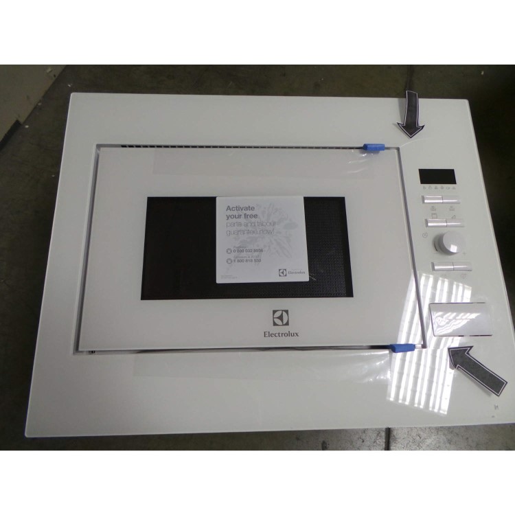 GRADE A3 - Heavy cosmetic damage - Electrolux EMS26204OW 990W 26L Built-in Microwave With Grill White