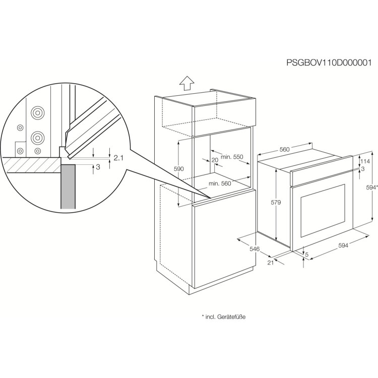 GRADE A3 - AEG BE3003021M MaxiKlasse Electric Built-in Single Oven - Stainless Steel