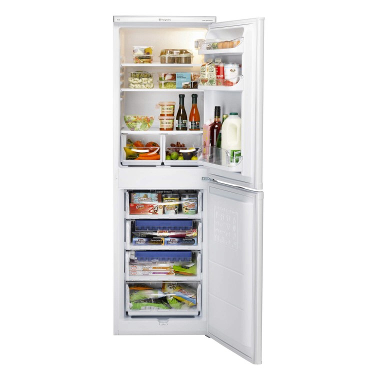GRADE A3 - Heavy cosmetic damage - Hotpoint RFAA52P Ice Diamond Freestanding Fridge Freezer Polar White