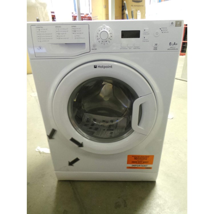 GRADE A3 - Heavy cosmetic damage - Hotpoint WMAQF621P Aquarius 6kg 1200 Spin Washing Machine Polar White